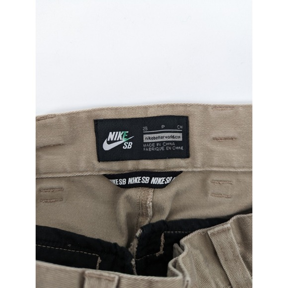 Nike SB Skateboard Men's Flat Front Khaki Chino Pants, Zip Pockets, Size 28 x 29 - Picture 12 of 12